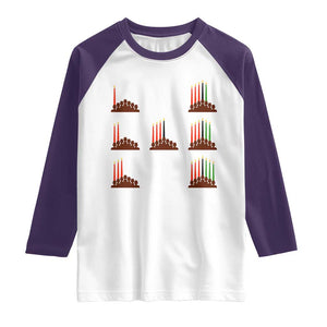 Kwanzaa Kinara Seven Candles African American Holiday Raglan Shirt TS11 White Purple Print Your Wear