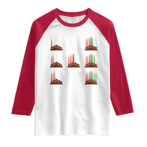 Kwanzaa Kinara Seven Candles African American Holiday Raglan Shirt TS11 White Red Print Your Wear