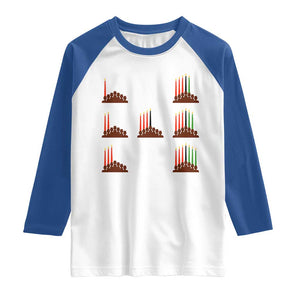 Kwanzaa Kinara Seven Candles African American Holiday Raglan Shirt TS11 White Royal Print Your Wear