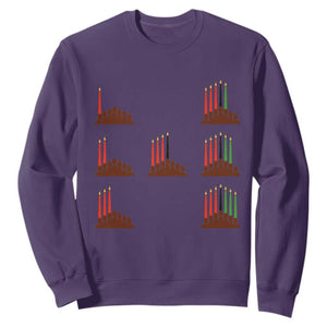 Kwanzaa Kinara Seven Candles African American Holiday Sweatshirt TS11 Purple Print Your Wear