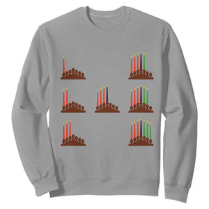 Kwanzaa Kinara Seven Candles African American Holiday Sweatshirt TS11 Sport Gray Print Your Wear