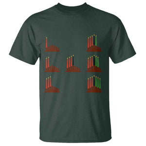 Kwanzaa Kinara Seven Candles African American Holiday T Shirt TS11 Dark Forest Green Print Your Wear