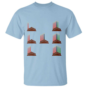 Kwanzaa Kinara Seven Candles African American Holiday T Shirt TS11 Light Blue Print Your Wear