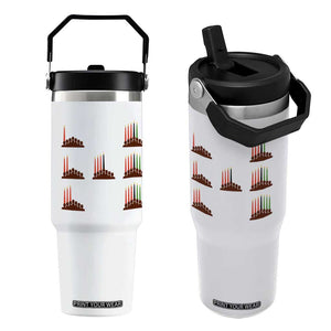 Kwanzaa Kinara Seven Candles African American Holiday Flip Straw Tumbler TS11 One Size: 30 oz White Print Your Wear