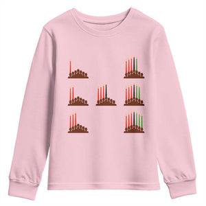 Kwanzaa Kinara Seven Candles African American Holiday Youth Sweatshirt TS11 Light Pink Print Your Wear
