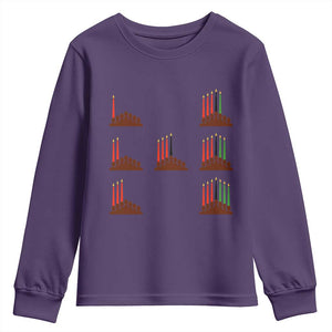 Kwanzaa Kinara Seven Candles African American Holiday Youth Sweatshirt TS11 Purple Print Your Wear