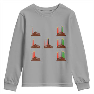 Kwanzaa Kinara Seven Candles African American Holiday Youth Sweatshirt TS11 Sport Gray Print Your Wear