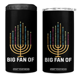 Hanukkah Human Rights 4 in 1 Can Cooler Tumbler Big Fan Of Democracy Immigrants And Refugees TS11 One Size: 16 oz Black Print Your Wear