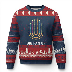 Hanukkah Human Rights Ugly Christmas Sweater Big Fan Of Democracy Immigrants And Refugees TS11 Navy Red Print Your Wear