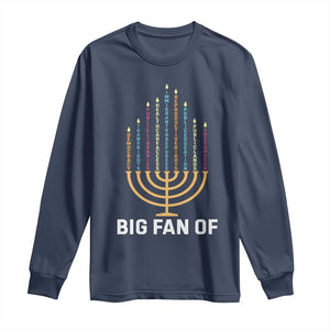 Hanukkah Human Rights Long Sleeve Shirt Big Fan Of Democracy Immigrants And Refugees TS11 Navy Print Your Wear