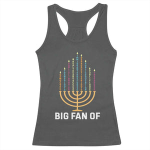 Hanukkah Human Rights Racerback Tank Top Big Fan Of Democracy Immigrants And Refugees TS11 Dark Heather Print Your Wear