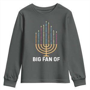 Hanukkah Human Rights Youth Sweatshirt Big Fan Of Democracy Immigrants And Refugees TS11 Dark Heather Print Your Wear