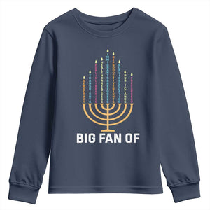 Hanukkah Human Rights Youth Sweatshirt Big Fan Of Democracy Immigrants And Refugees TS11 Navy Print Your Wear