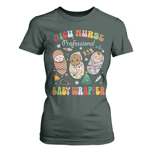 Funny NICU Nurse Christmas T Shirt For Women Professional Baby Wrapper TS11 Dark Forest Green Print Your Wear