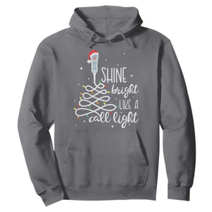 Funny Christmas Nurse Hoodie Shine Bright Like A Call Light Led Lights TS11 Charcoal Print Your Wear