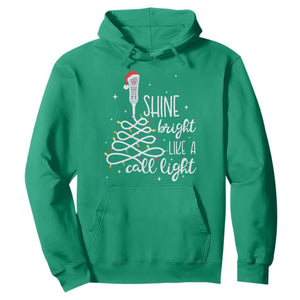 Funny Christmas Nurse Hoodie Shine Bright Like A Call Light Led Lights TS11 Irish Green Print Your Wear