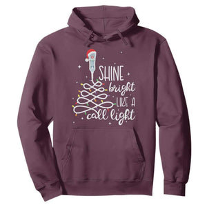 Funny Christmas Nurse Hoodie Shine Bright Like A Call Light Led Lights TS11 Maroon Print Your Wear