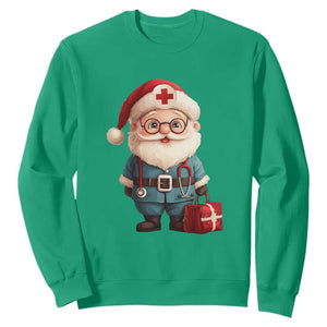 Funny Christmas Santa Doctor Medical Sweatshirt TS11 Irish Green Print Your Wear