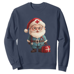 Funny Christmas Santa Doctor Medical Sweatshirt TS11 Navy Print Your Wear