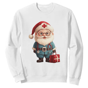 Funny Christmas Santa Doctor Medical Sweatshirt TS11 White Print Your Wear