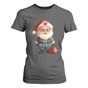 Funny Christmas Santa Doctor Medical T Shirt For Women TS11 Dark Heather Print Your Wear