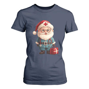 Funny Christmas Santa Doctor Medical T Shirt For Women TS11 Navy Print Your Wear