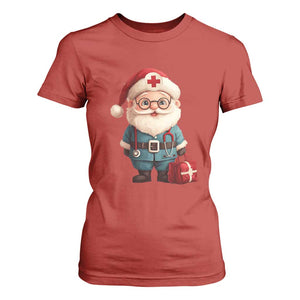 Funny Christmas Santa Doctor Medical T Shirt For Women TS11 Red Print Your Wear