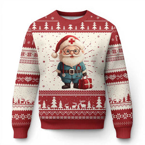 Funny Xmas Santa Doctor Medical Ugly Christmas Sweater TS11 Red Print Your Wear