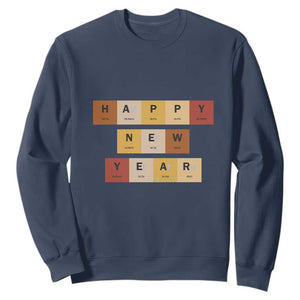 Funny Happy New Year Periodic Table Elements Sweatshirt Chemistry Teacher Student TS11 Navy Print Your Wear