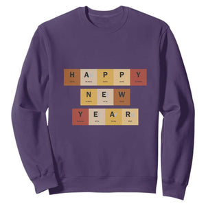 Funny Happy New Year Periodic Table Elements Sweatshirt Chemistry Teacher Student TS11 Purple Print Your Wear
