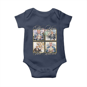 Funny Trump New Year New America 2025 Baby Onesie Sparkling Fireworks TS11 Navy Print Your Wear