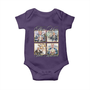 Funny Trump New Year New America 2025 Baby Onesie Sparkling Fireworks TS11 Purple Print Your Wear