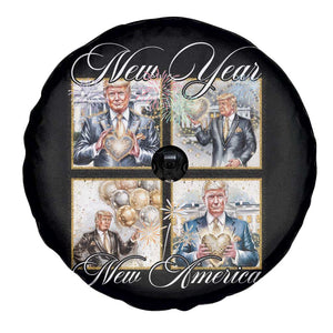 Funny Trump New Year New America 2025 Spare Tire Cover Sparkling Fireworks TS11 Print Your Wear