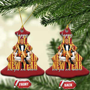 Funny Trump Happy New Year New America 2025 Christmas Ornament TS11 Christmas Tree Red Print Your Wear