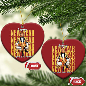 Funny Trump Happy New Year New America 2025 Christmas Ornament TS11 Heart Red Print Your Wear