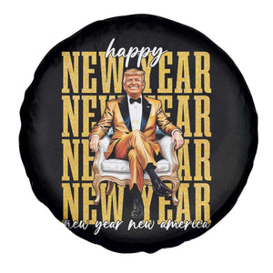 Funny Trump Happy New Year New America 2025 Spare Tire Cover TS11 Print Your Wear