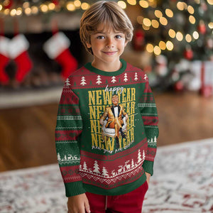Funny Trump Happy New Year New America 2025 Ugly Christmas Sweater TS11 Christmas Print Your Wear