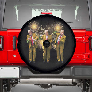 Funny Trump Dance Happy New Year 2025 Spare Tire Cover Fireworks TS11 Black Print Your Wear