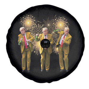 Funny Trump Dance Happy New Year 2025 Spare Tire Cover Fireworks TS11 Print Your Wear