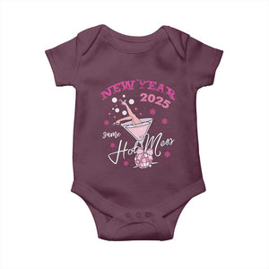 Funny New Year 2025 Same Hot Mess Baby Onesie New Year's Eve Party Coquette Champagne Glass TS11 Maroon Print Your Wear