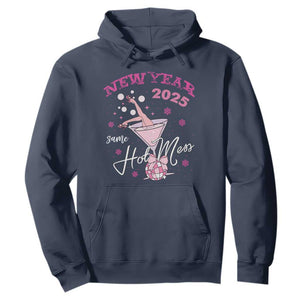 Funny New Year 2025 Same Hot Mess Hoodie New Year's Eve Party Coquette Champagne Glass TS11 Navy Print Your Wear