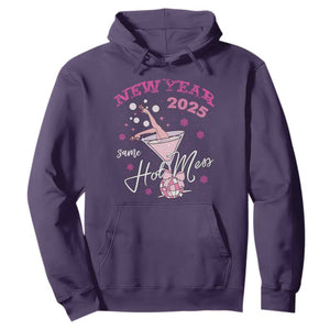 Funny New Year 2025 Same Hot Mess Hoodie New Year's Eve Party Coquette Champagne Glass TS11 Purple Print Your Wear