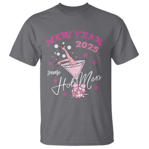 Funny New Year 2025 Same Hot Mess T Shirt New Year's Eve Party Coquette Champagne Glass TS11 Charcoal Print Your Wear