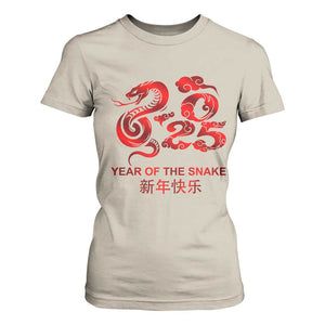 Year Of The Snake Lunar Chinese New Year 2025 T Shirt For Women TS11 Sand Print Your Wear