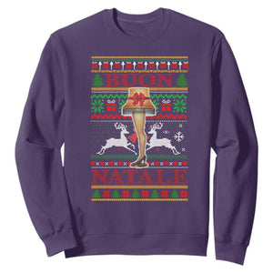 Funny Christmas Movie Sweatshirt Buon Natale Lamp Italian Christmas TS11 Purple Print Your Wear