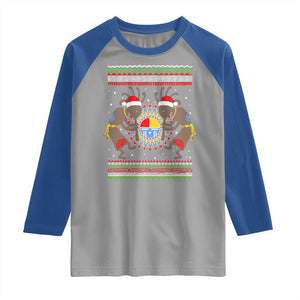 Funny Christmas Native American Raglan Shirt Santa Kokopeli Medicine Wheel TS11 Sport Gray Royal Print Your Wear