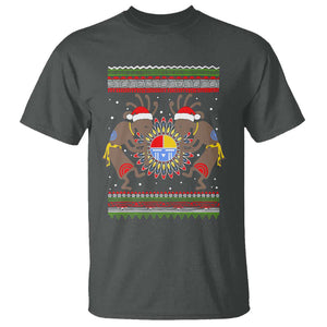 Funny Christmas Native American T Shirt Santa Kokopeli Medicine Wheel TS11 Dark Heather Print Your Wear