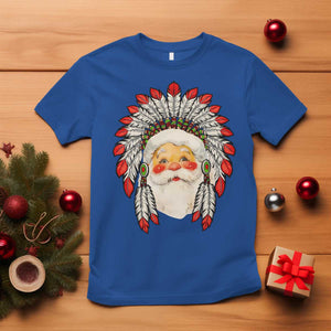 Funny Christmas Native American Indian Santa War Bonnet T Shirt TS11 Royal Blue Print Your Wear