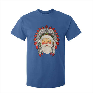 Funny Christmas Native American Indian Santa War Bonnet T Shirt For Kid TS11 Royal Blue Print Your Wear
