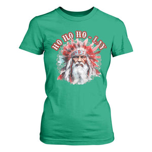 Funny Christmas Native American T Shirt For Women Ho Ho Lay War Bonnet Santa Indian Tribes TS11 Irish Green Print Your Wear